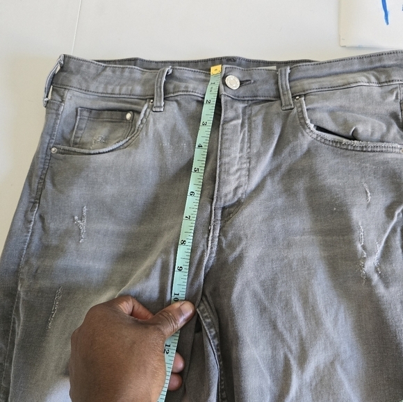 &Denim Women's High Rise Skinny Jeans, Washed Gray color. 5pockets,  size 33 - Picture 7 of 10